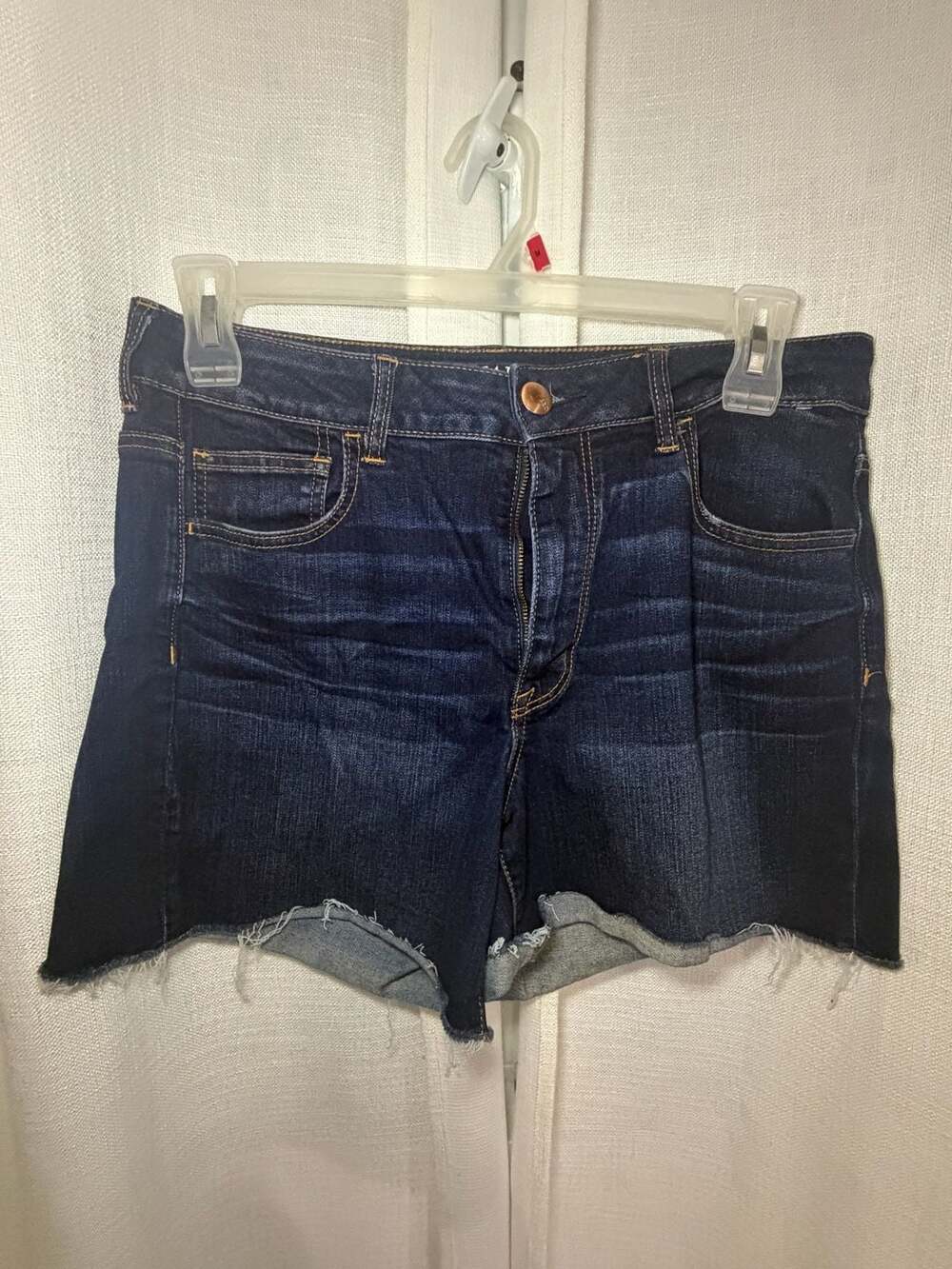 American Eagle Hi-Rise Shortie Size 14 Dark Wash Denim Shorts